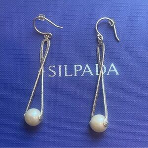 Silpada Silver Pearl Drop Earrings